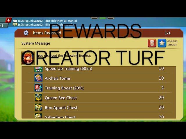 Creator Turf Rewards!|Lords Mobile|F2P  Party today 