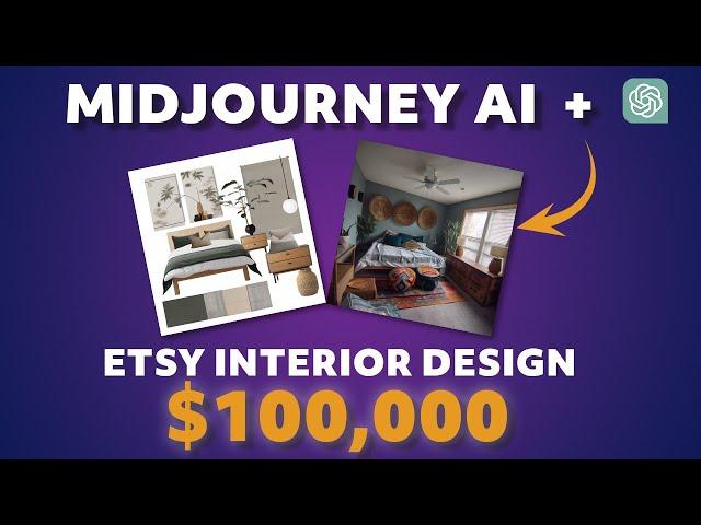 Make Money online with ChatGPT 4 and Midjourney v5 with Interior Design on Etsy