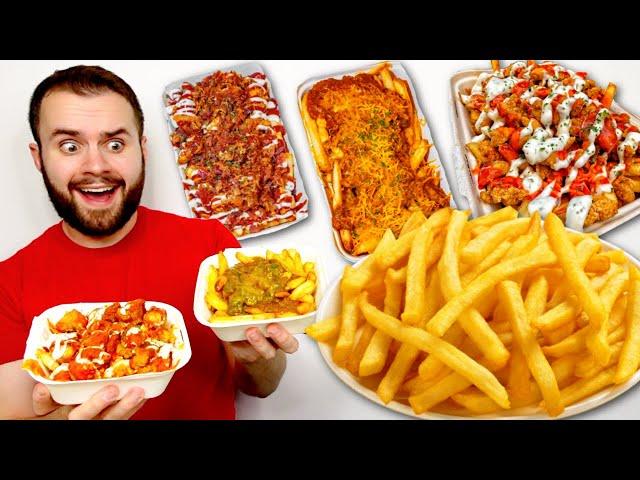 This Restaurant Only Serves FRIES! Mr. Fries Man Menu Review MUKBANG!