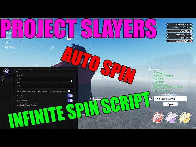 roblox project slayers infinite spins script(data roll back method)