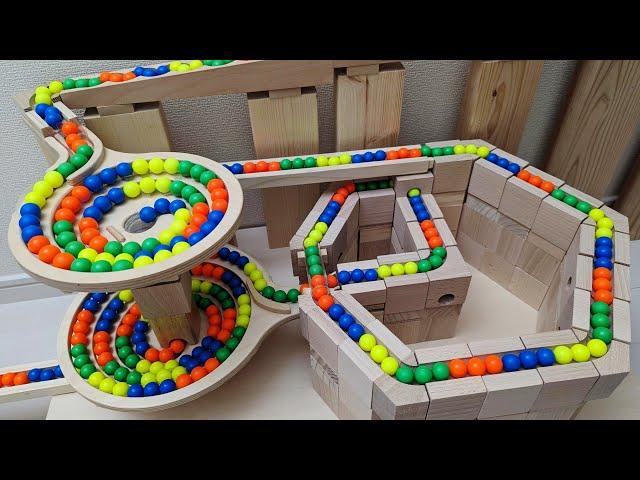 Marble Run Race  HABA Slope + Cuboro + Bornelund Quadrilla + Transparent pipe