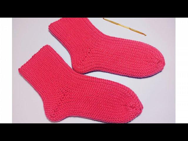 Носки крючком. Crochet socks.