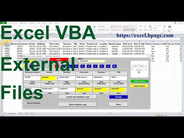 Step 4 Enter and edit  Multi column databases in Excel