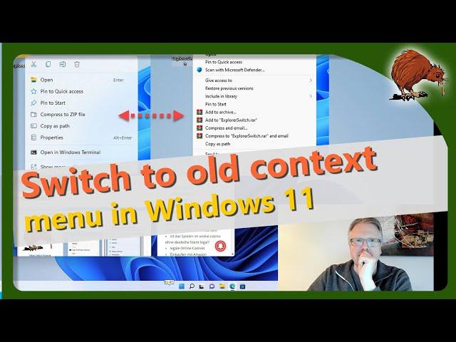 Windows 11: Switch old and new context menu in Explorer