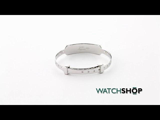 D For Diamond Childrens Sterling Silver ID Expander Bangle (B4875)