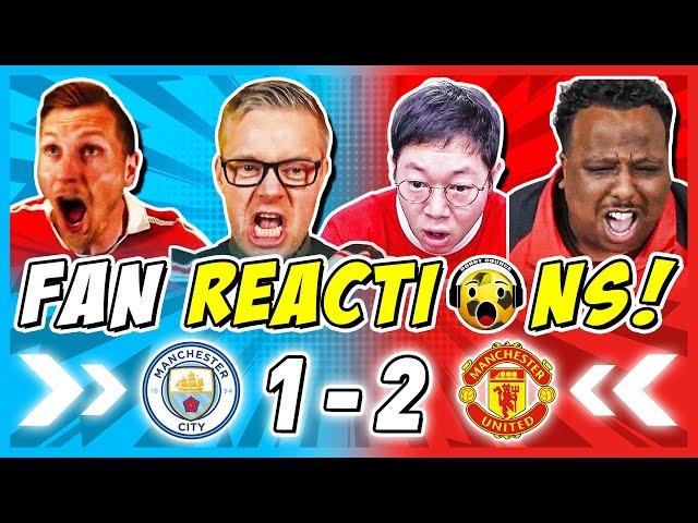 MAN UTD FANS GO WILD  REACTION TO MAN CITY 1-2 MAN UTD | PREMIER LEAGUE FAN REACTIONS