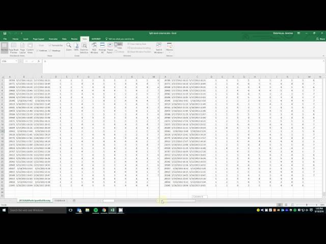 How to split Excel sheet for multiple scrolling panes (Microsoft Excel 2016)