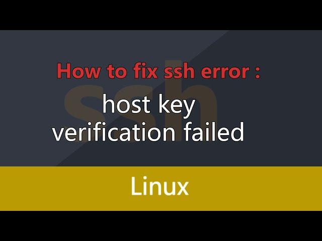 Fix error ssh : Host key verification failed