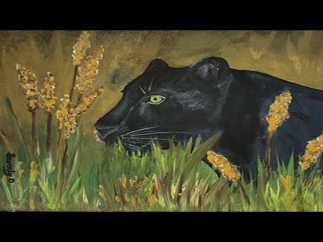 Easy Panther Acrylic Painting Tutorial for Beginners!