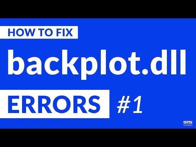 backplot.dll Missing Error on Windows | 2020 | Fix #1