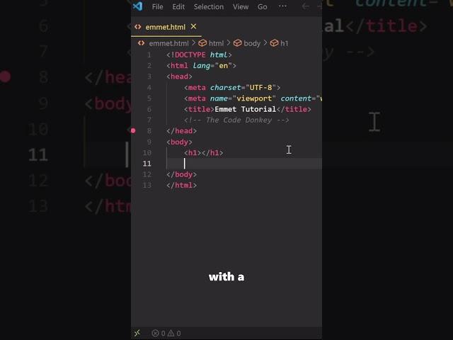 How to use Emmet in HTML in Visual Studio Code