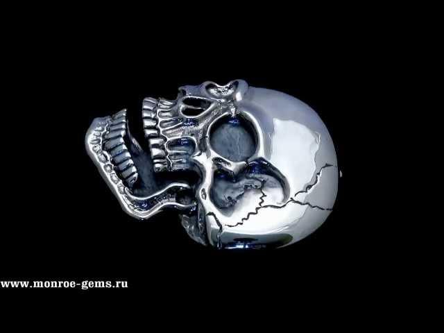 Silver buckle Skull. Серебряная бляха для ремня - Череп