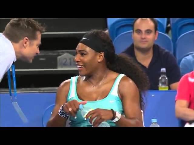 Serena Williams orders an espresso    mid match!   Hopman Cup 2015   YouTube