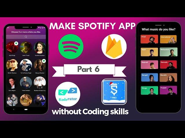 Learn to make Spotify app with Sketchware || Part 6 || Koderator || by DVNigam ||  #android