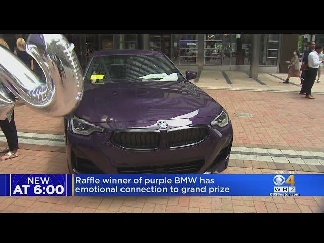 Raffle winner of purple BMW has emotional connection to grand prize