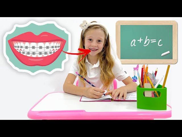 Nastya learns how important it is for children to wear braces