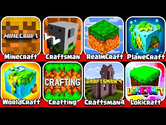 Minecraft, Craftsman 4, Lokicraft, PlanetCraft, WorldCraft, RealmCraft, Craftsman