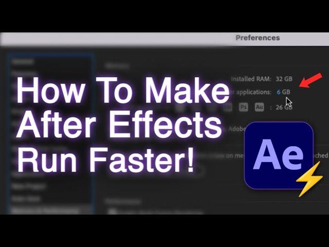 4 Ways To Make After Effects Run Faster - Motion Dono