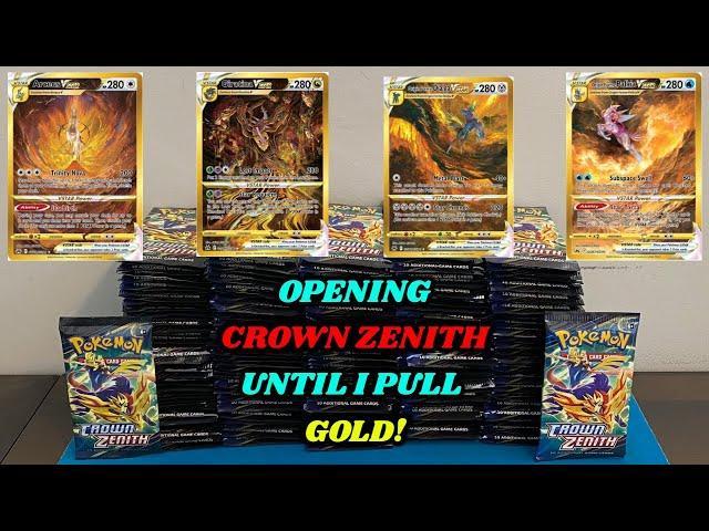 Opening 200 PACKS of CROWN ZENITH until I pull a GOLD CARD!! + GIVEAWAY!! (pokemon card opening)