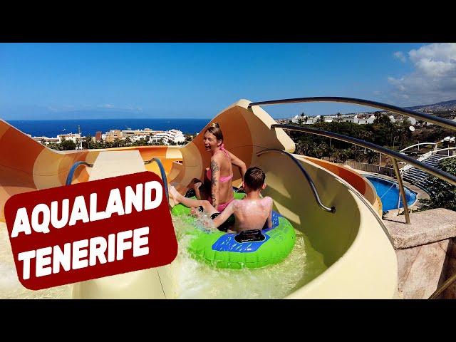 AQUALAND Waterpark In TENERIFE Costa Adeje - ALL SLIDES Plus Full Dolphin Show 