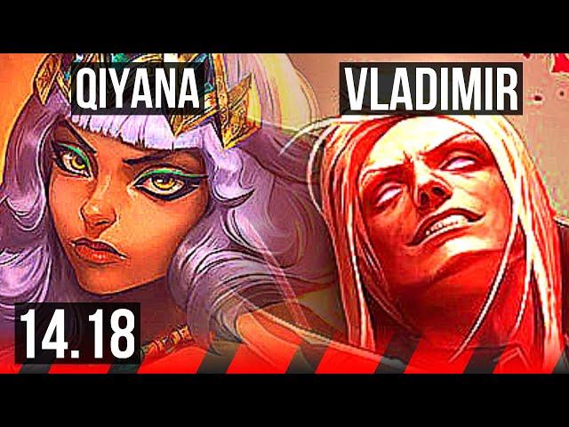 QIYANA vs VLADIMIR (TOP) | 70k DMG, 7 solo kills, 66% winrate | BR Grandmaster | 14.18