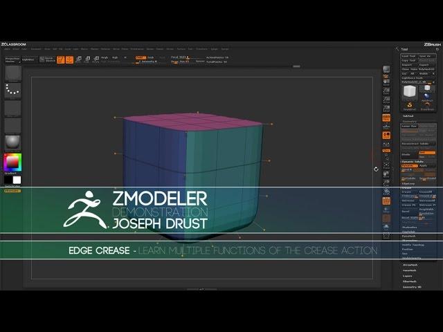 ZBrush ZModeler Edge Actions - Edge Crease