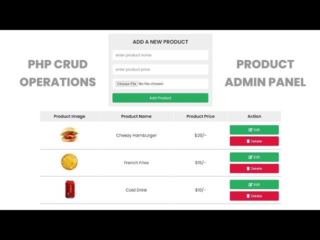 Create A Responsive E-Commerce Product Admin Panel With CRUD Using HTML - CSS - PHP - MySQL