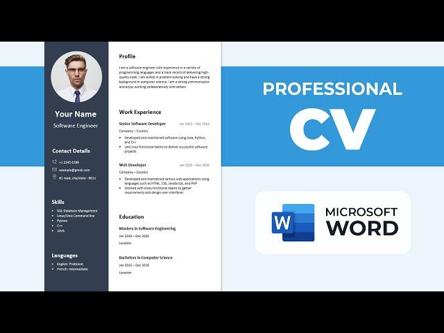 CV Format for Job | How to Make CV in MS Word | Professional CV