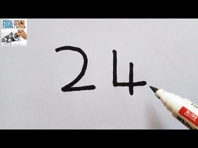 How To Turn number 24 into M416 Gun - Easy Drawing tutorial