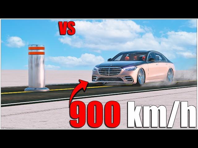 No Seat Belt Car Crash Compilation | Maybach S680 VS Bollard at 900 km/h|BeamNG Drive | Car torture