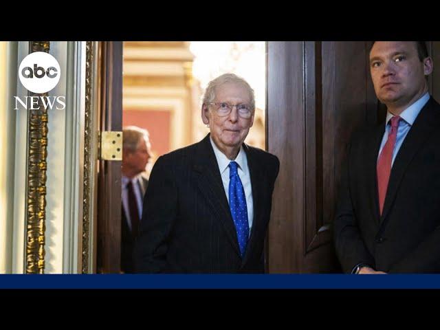 Mitch McConnell falls during Senate Republican lunch