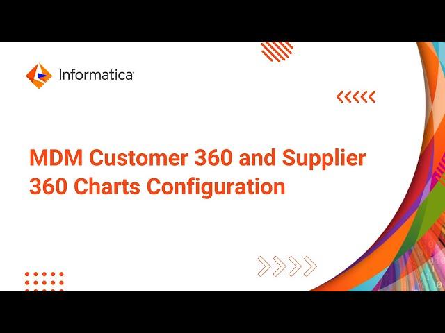 Informatica MDM Customer 360 and Supplier 360 Charts Configuration with DataMart