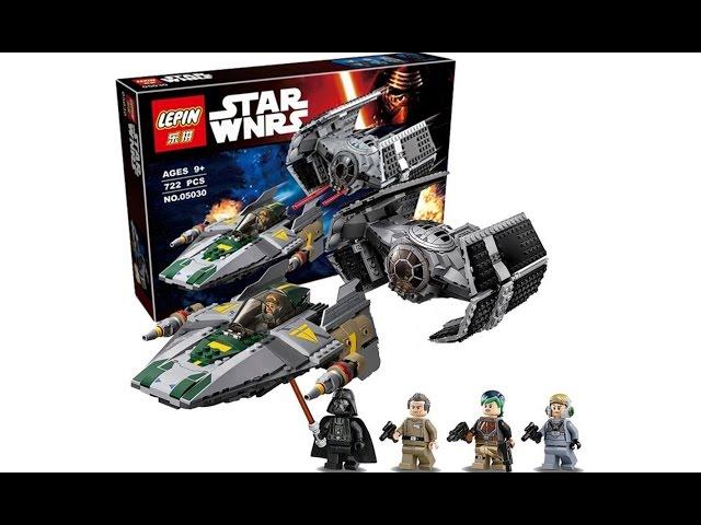 LEPIN STAR WARS 05030 VADER'S TIE ADVANCED Vs A-WING STARFIGHTER SPEED BUILD