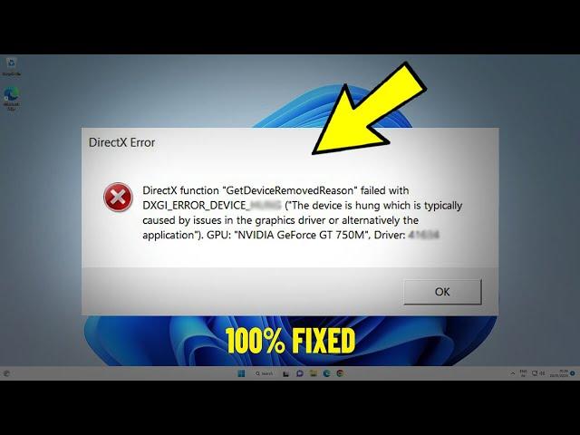 Исправить DirectX function GetDeviceRemoveDreason failed with Error Игры 