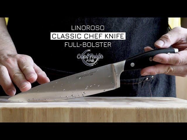 Linoroso Chef Knife Review with 1.4116 german steel (8 inch) - Full-Bolster