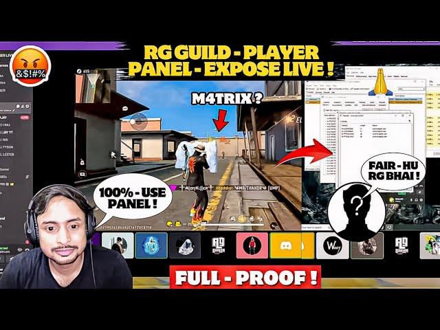 RG GUILD - PLAYER USING PANEL ! - EXPOSED IN LIVE ?|| FULL PC CHECK - @RGGamerLive REACT !