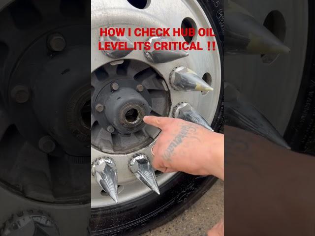 DOING THIS CAN SAVE YOUR LIFE/HUB OIL CHECK LEVEL truckdriver #ken worth #trucker #truckerlife#usa