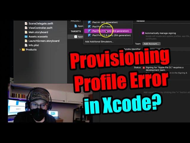 Provisioning Profile Error in Xcode