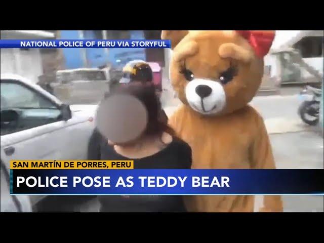 Peruvian officer in teddy bear costume lures suspect to arrest