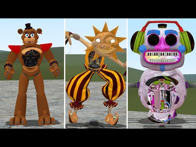 ENTERING ALL FNAF SECURITY BREACH GLAMROCK ANIMATRONICS PART 2 In Garry's Mod!