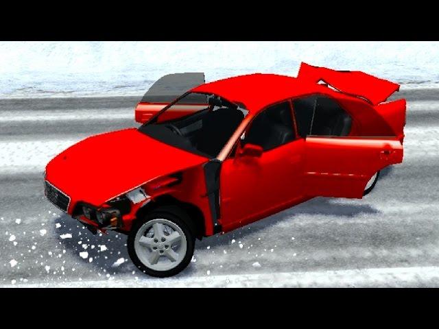 УЛЕТЕЛ С ДОРОГИ В ГОЛОЛЕД - BEAMNG DRIVE