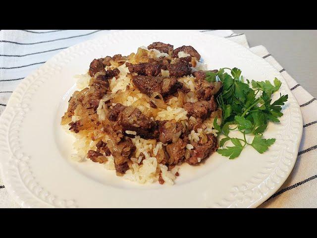 THE MOST DELICIOUS and TENDER CHICKEN LIVER! Turkish rice