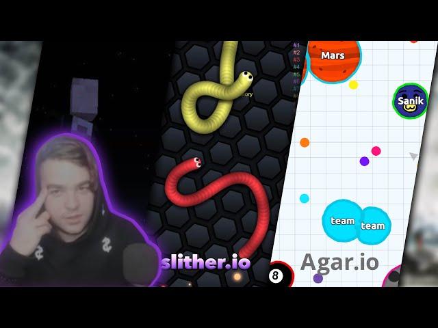 Адамсон играет в браузерные игры(Sliether.io, Agar.io, Слендер Craft)