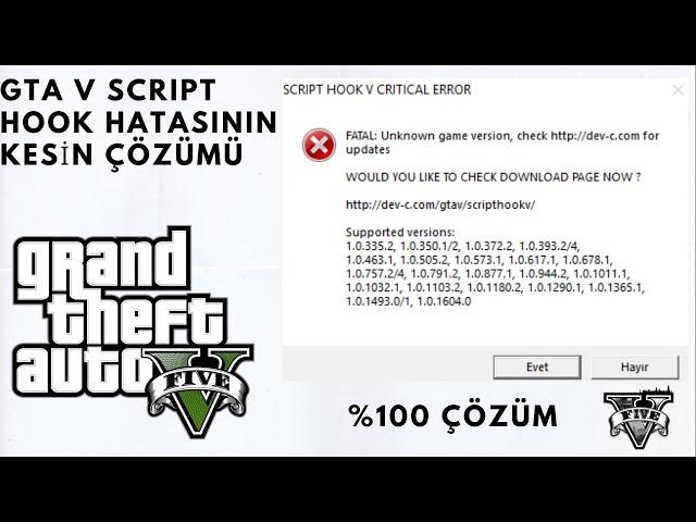 GTA V ( Script Hook V Critical Error Fix) Hatasının kesin çözümü...