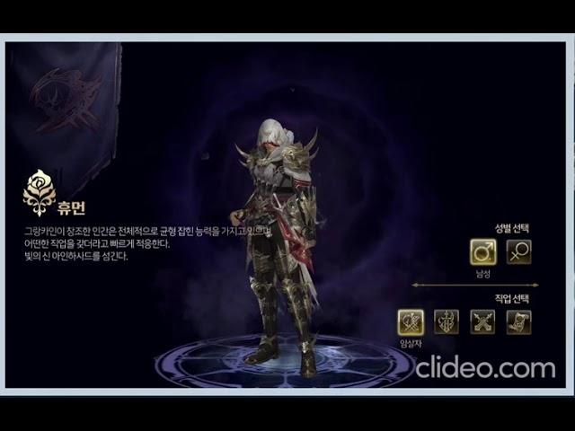 Интерфейс создания нового персонажа класса Ассасин в Lineage 2 Essence