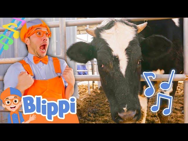 Old MacDonald with Blippi! | Brand New BLIPPI Farm Animal Song | Fun Educational Songs For Kids