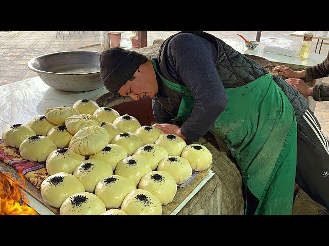 Best Popular Street Food in JIZZAKH | Tandoori KOSA Samosas | MASTER CLASS from the Chef