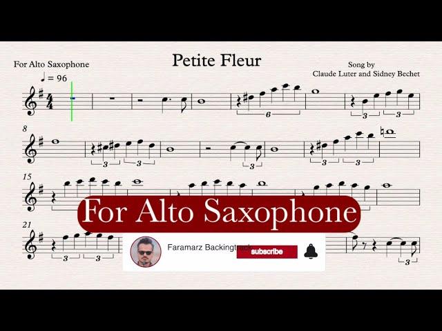 Petite Fleur - Sidney Bechet - Sheet music and Play along for Alto Sax