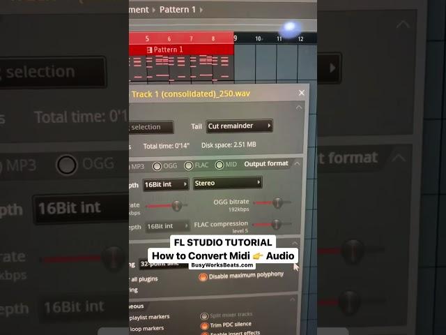 FL STUDIO TUTORIAL How to Convert Midi  Audio