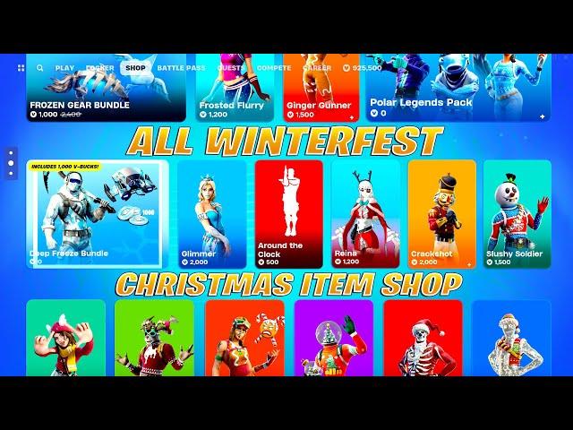 Fortnite Winterfest ITEM SHOP All Christmas Skins, Emotes and Bundles!